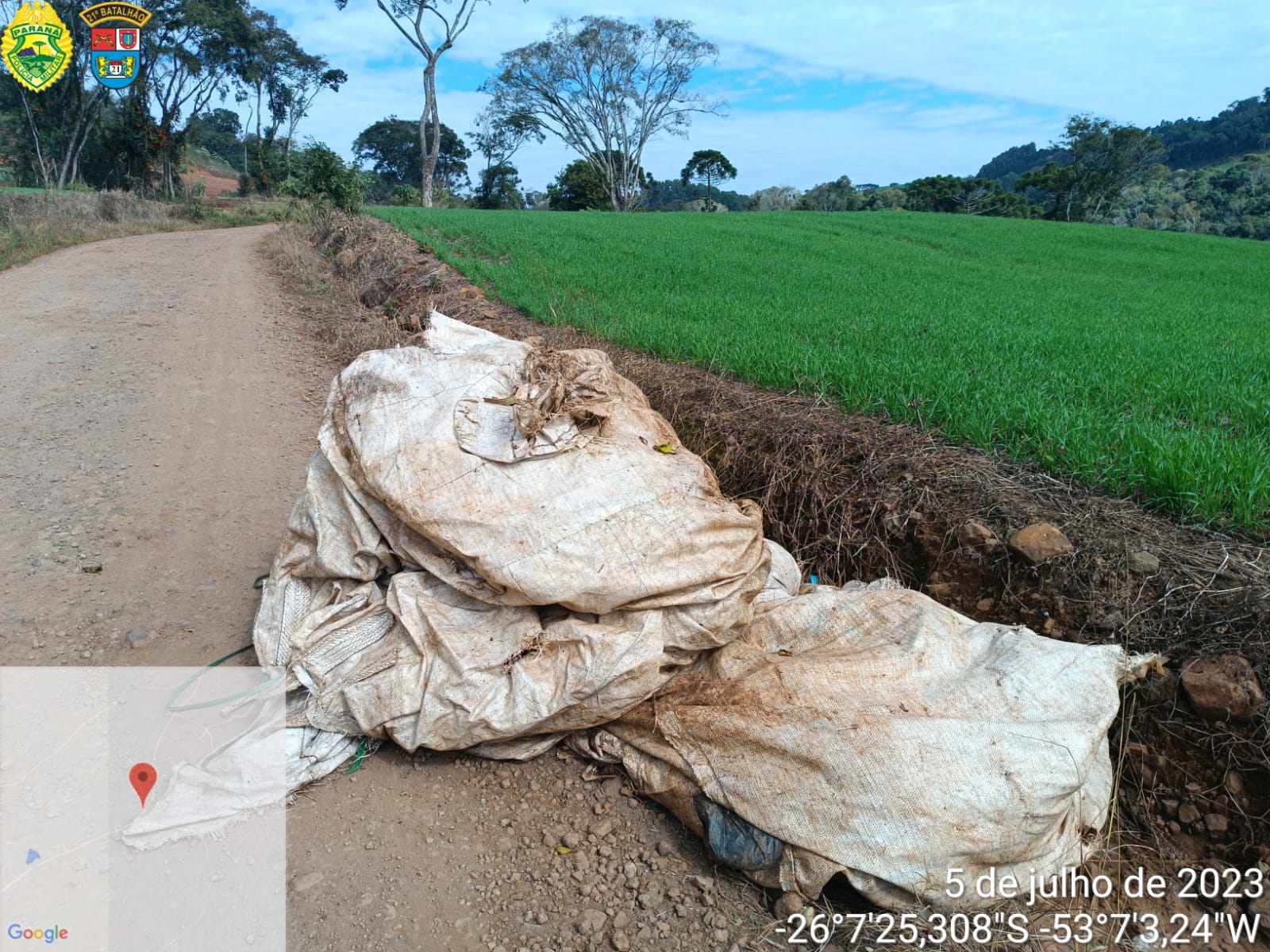 Patrulha Rural Flagra Descarte De Lixo Em Afluente Do Rio Marrecas