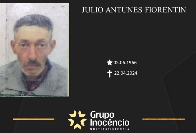 Familiares informam o falecimento de Julio Antunes Fiorentin