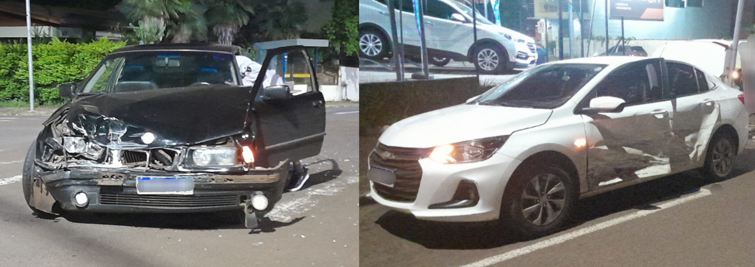 Forte colisão envolve dois carros em Francisco Beltrão