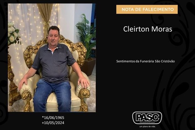 Familiares informam o falecimento de Cleirton Moras "Popular seu Cleiton da Unioeste"