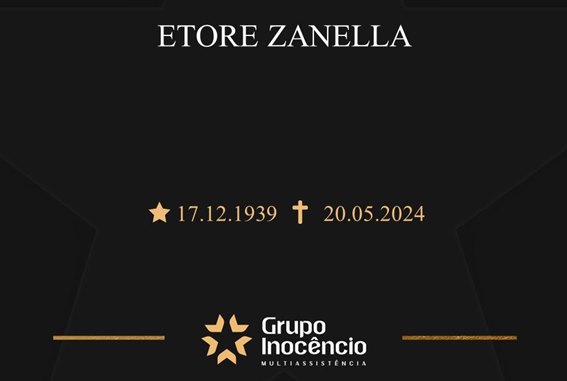 Familiares informam o falecimento de Etore Zanella