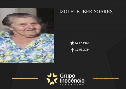 Familiares informam o falecimento de Izolete Iber Soares