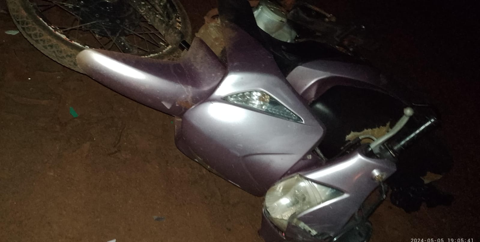 Condutor fica gravemente ferido após sofrer queda de moto em Marmeleiro