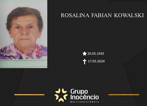 Familiares informam o falecimento de Rosalina Fabian Kowalski