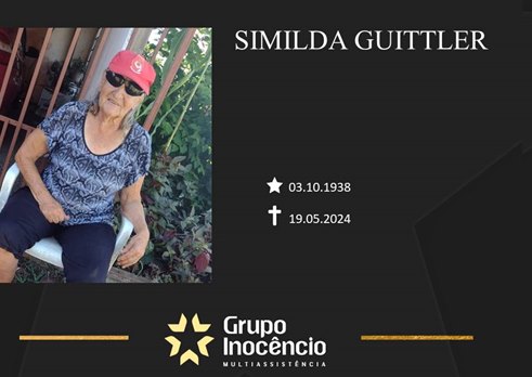 Familiares informam o falecimento de Similda Guittler