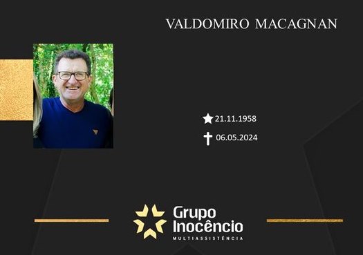 Francisco Beltrão: Familiares informam o falecimento de Valdomiro Macagnan