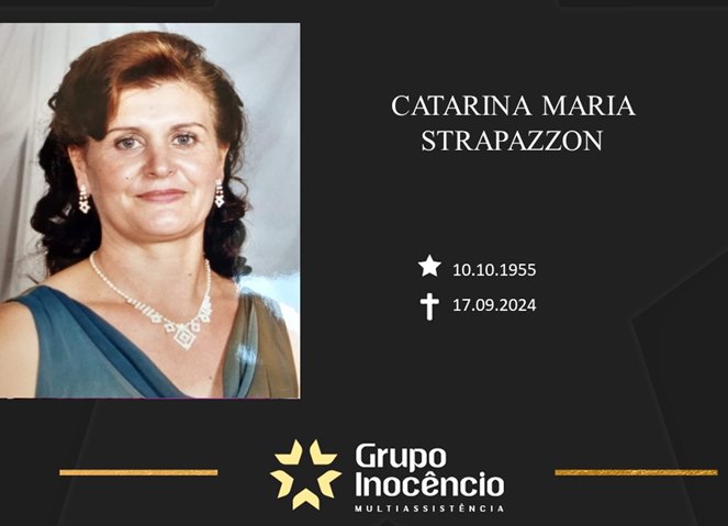 Familiares informam o falecimento de Catarina Maria Strapazzon