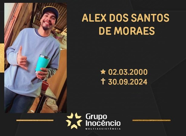 Familiares comunicam o falecimento do jovem Alex dos Santos de Moraes