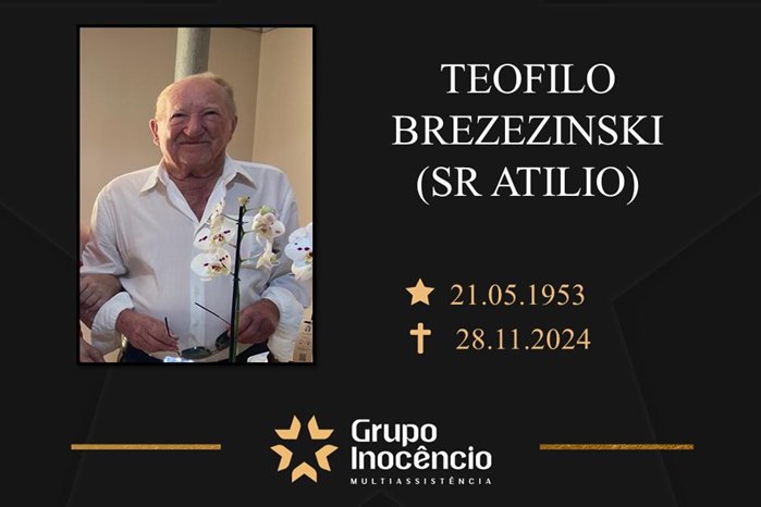 Familiares informam o falecimento de Teofilo Brezezinski, conhecido como senhor Atilio