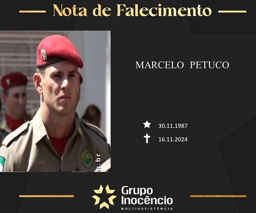 Familiares informam o falecimento de Marcelo Petuco