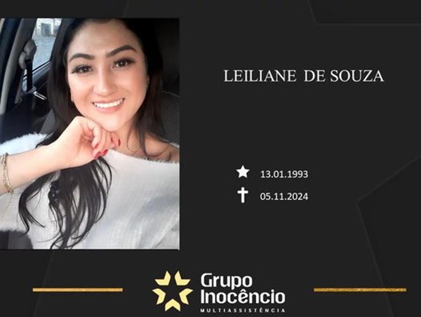 Familiares informam o falecimento de Leiliane de Souza