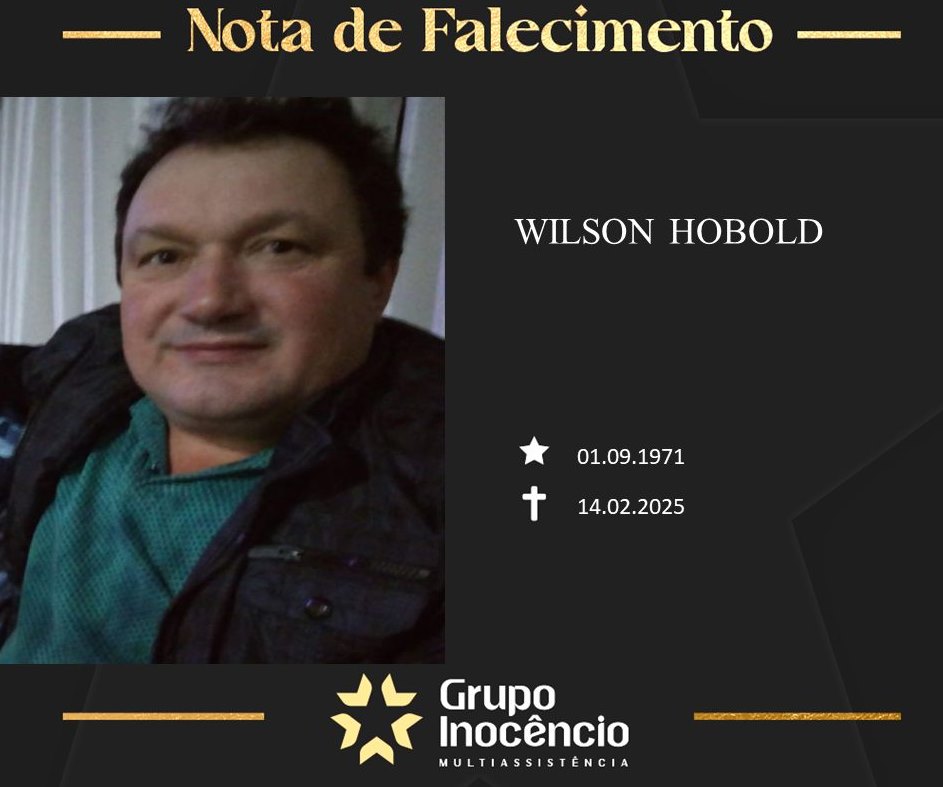 Familiares informam o falecimento de Wilson Hobold