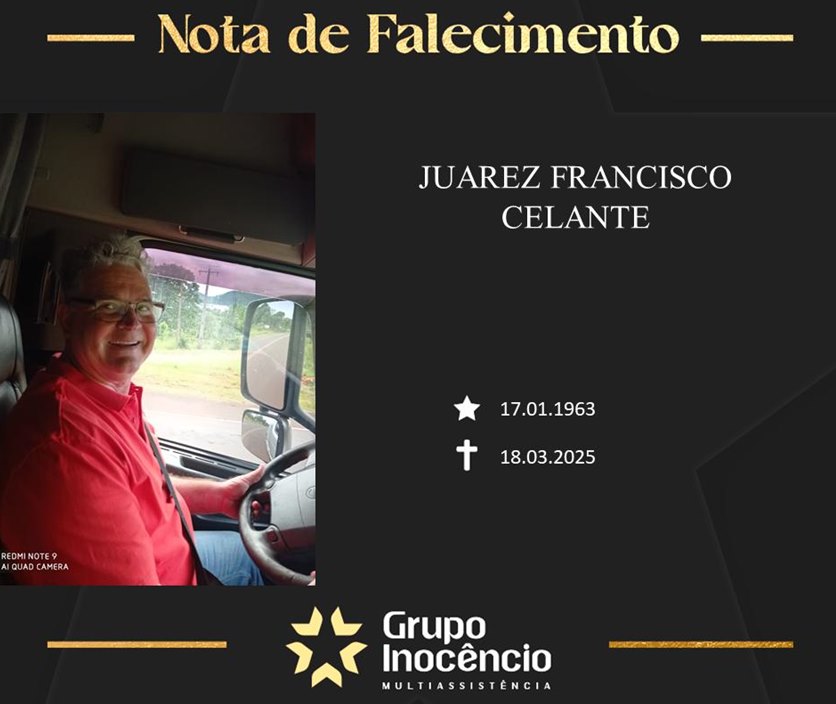 Familiares informam o falecimento de Juarez Francisco Celante