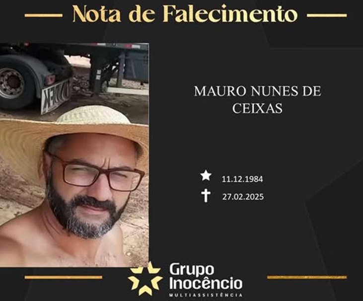 Familiares informam o falecimento de Mauro Nunes Ceixas