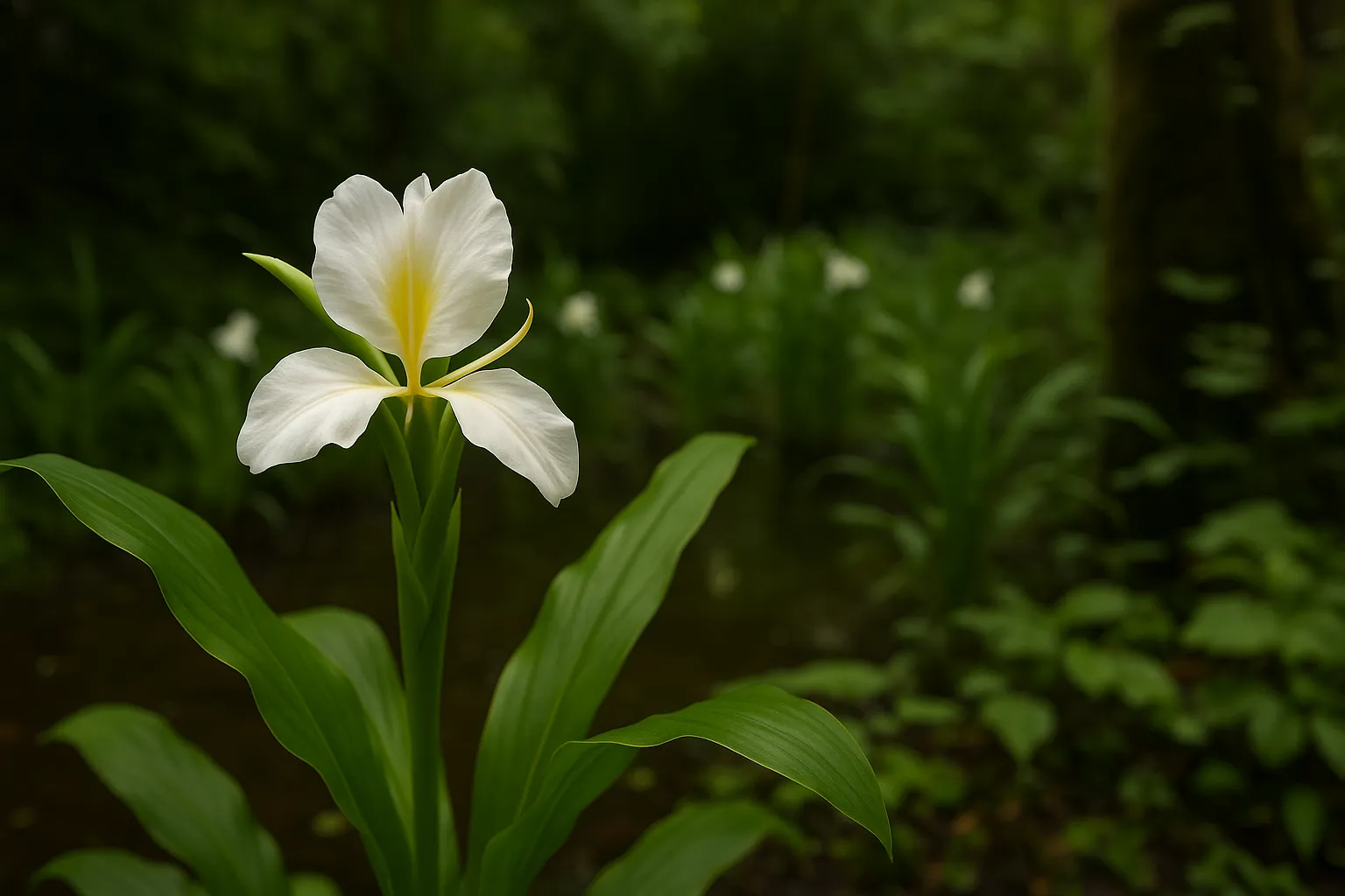 Lírio-do-brejo purifica a água e embeleza cantos úmidos com pouca luz