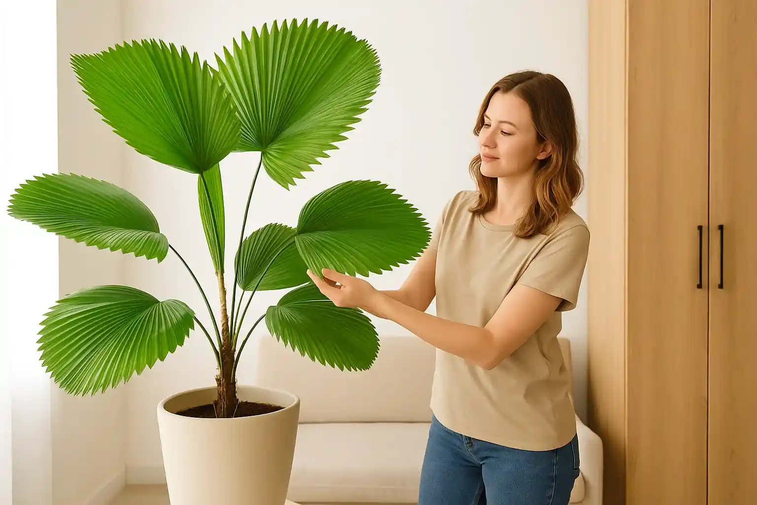 Palmeira-leque 3 dicas para cultivar essa gigante tropical mesmo em ambientes internos