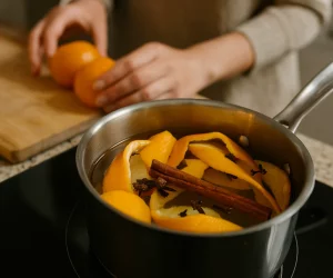 Truque com casca de laranja para perfumar a cozinha
