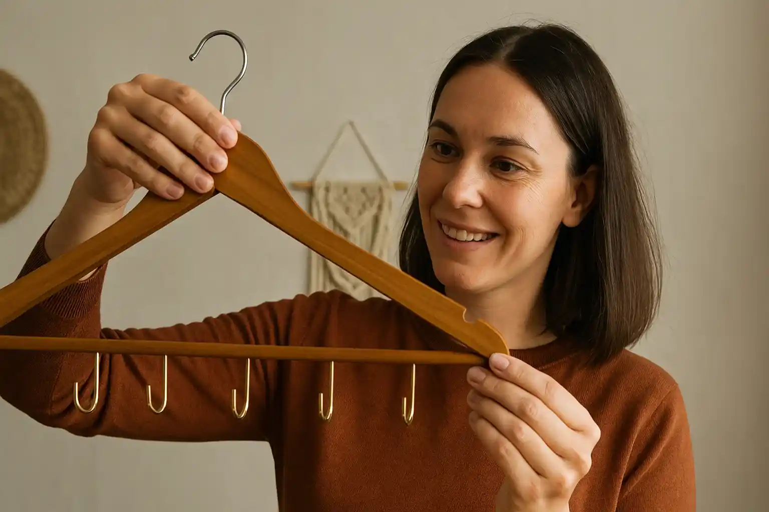 Cabides velhos ganham nova função e viram peças úteis e decorativas