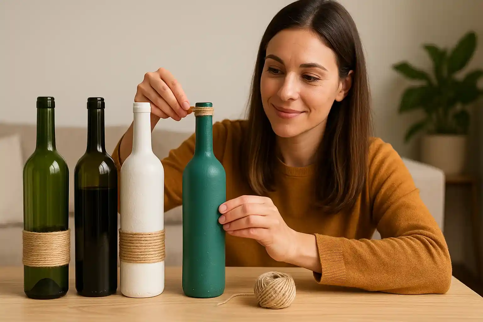 Garrafas de vinho se transformam em decoração sofisticada