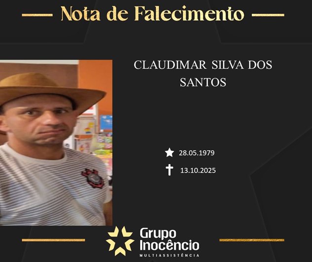 Familiares informam o falecimento de Claudimar Silva dos Santos