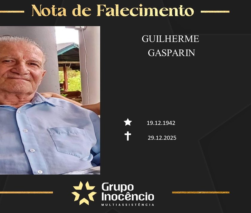 Família informa o falecimento de Guilherme Gasparin