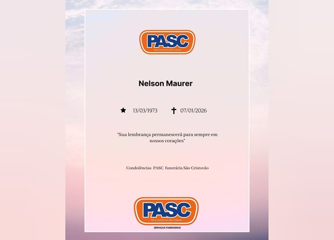 Família informa o falecimento de Nelson Maurer