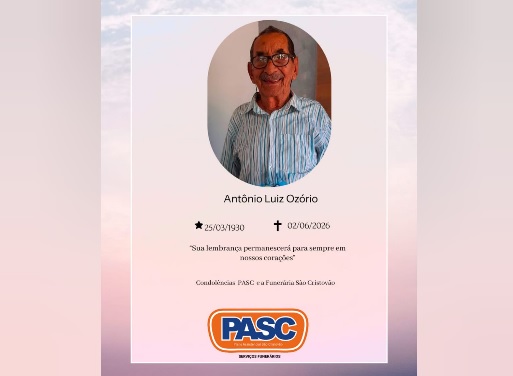 Família informa o falecimento de Antônio Luiz Ozório