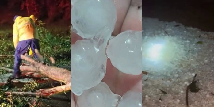 Vendaval e chuva de granizo provocam transtornos na fronteira