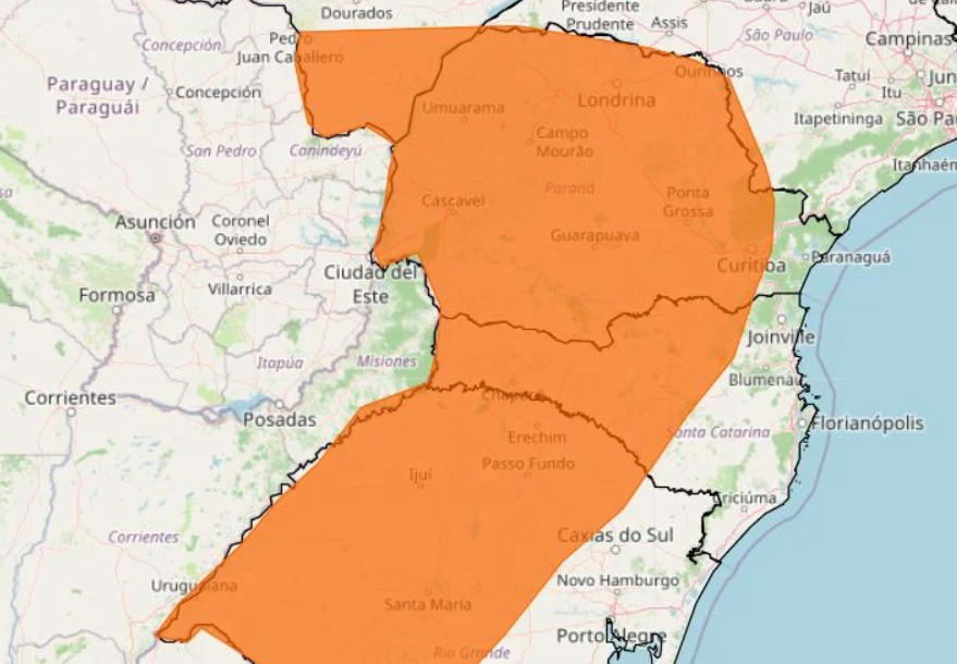 Alerta de tempestades coloca Francisco Beltrão e região em atenção nesta terça-feira